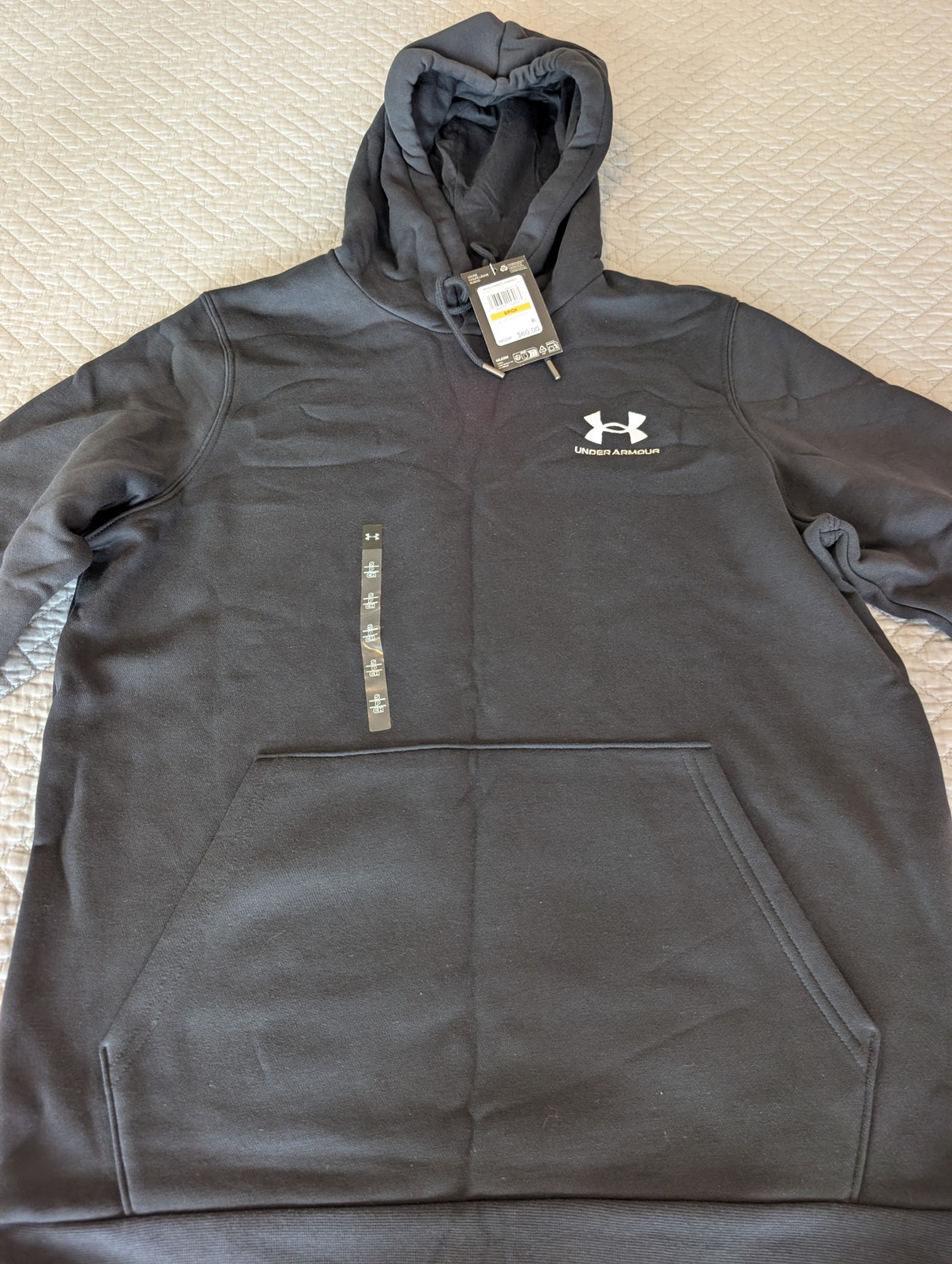 Nwt Under Armour Sweatshirt Men's Small Black Icon Fleece Hoodie (0922)